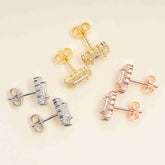 GL Hiphop Jewelry  925 Sterling Silver VVS Round Cut Emerald Cut Moissanite Stud Earring